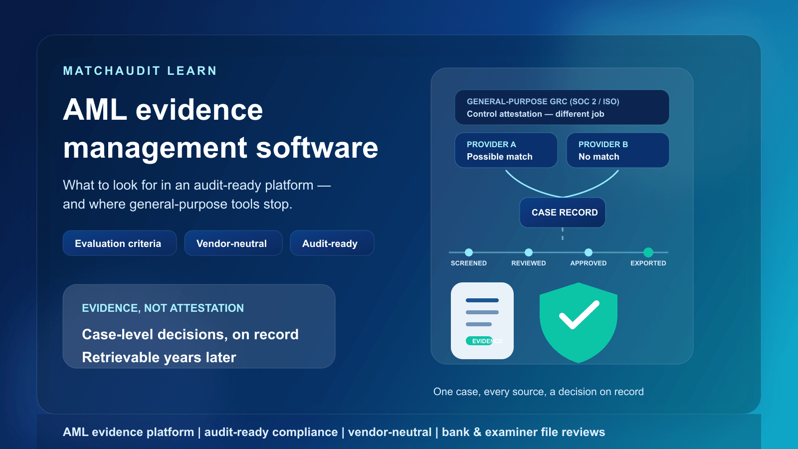 AML Evidence Management Software: What to Look For in an Audit-Ready Platform