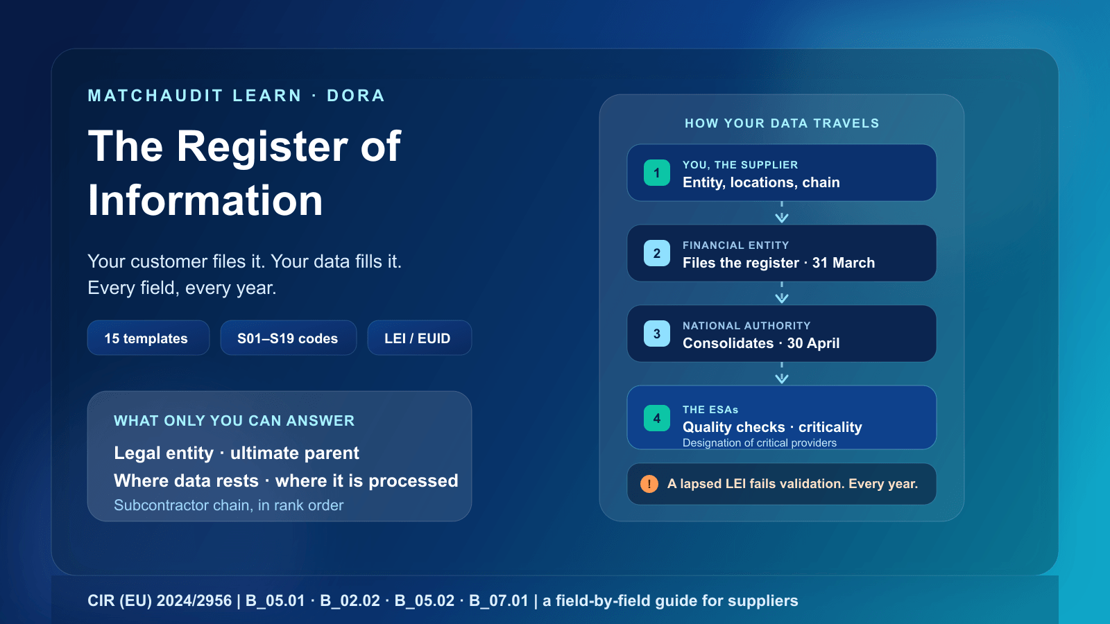 DORA Register of Information: The Supplier's Field-by-Field Guide